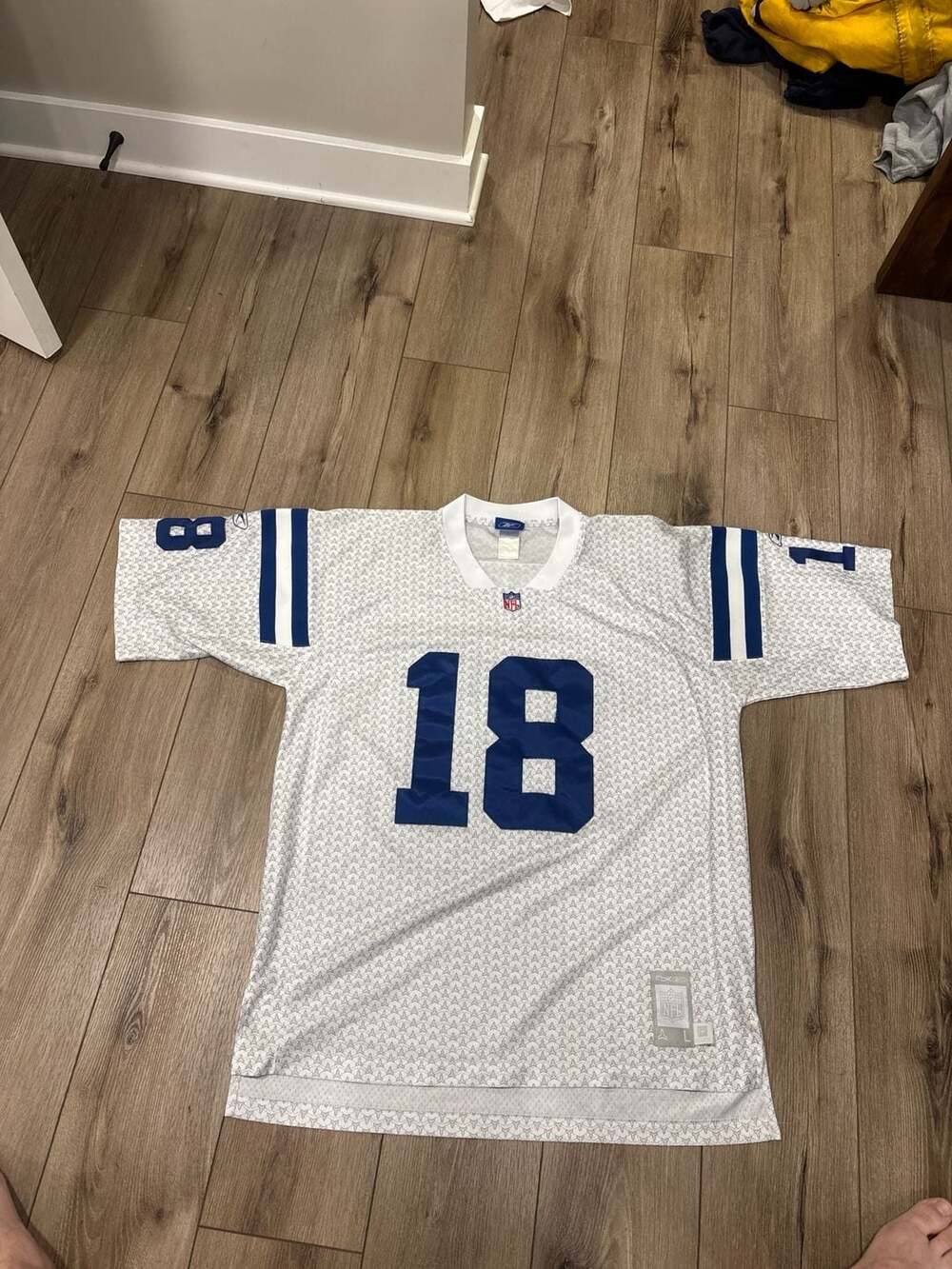 Vintage Reebok NFL Peyton Manning Indianapolis Colts All-Over Logo Jersey Size L
